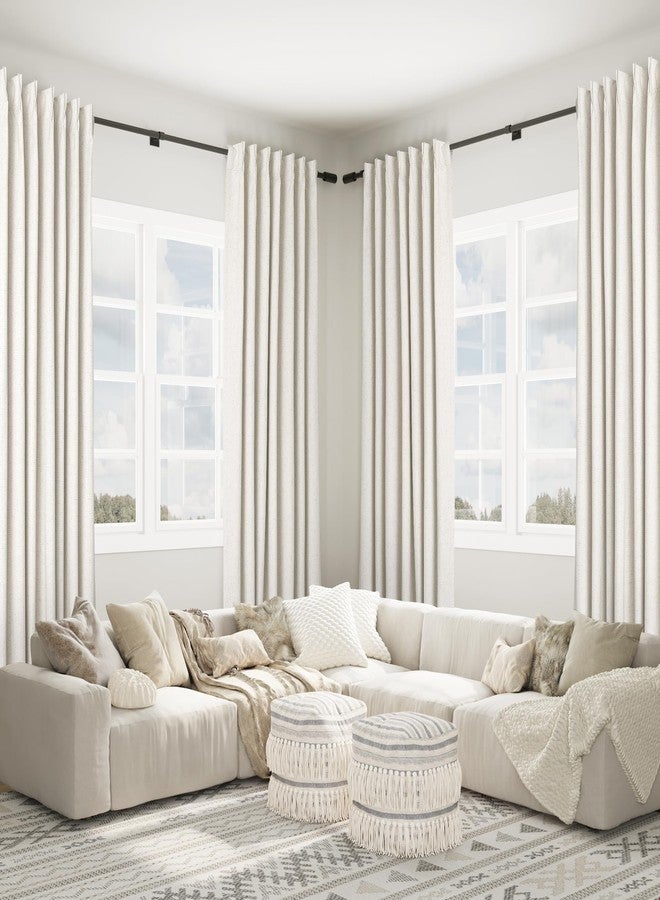 Joywell Natural Beige Blackout Pinch Pleated Linen Curtains 84 Inch Length 2 Panels 100% Blackout Pleated Curtains Boho Neutral Cream Back Tab Drapes with Hooks for Lixing Room,W40 x L84 - Image 4